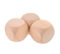 Gatuida 3pcs Blank Wooden Dice Unfinished Cubes for DIY Craft Projects for Educational Games and Creative Fun Activities for Teens and Friends