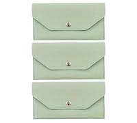 Gatuida 3pcs Cash Wallet for Women - Slim Green Pu Leather Change Purse for Women - Cash Organizer Envelope Wallet Small Money Management Pouch