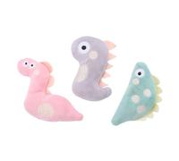 Gatuida 3Pcs Cat Plush Set with Catnip - Interactive Pink Snake, Gray Dinosaur, Green Aquatic - Soft Pet Teaser for Cats and Kittens