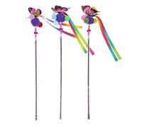 Gatuida 3pcs Colorful Butterfly Cat Teaser Interactive for Kittens Engaging Cat Training Tools to Keep Your Feline Active and Random Color