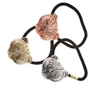 Gatuida 3pcs Creative Bear Head Elastic Hair Scrunchies for Women and Vintage Punk Ponytail Holders in Silver Antique Copper and Stylish Hair Bands for Sports and Daily Use