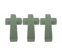 Gatuida 3pcs Cross Shaped Floral Foam - Cemetery Vase Inserts - Wet and Dry Foam Blocks for Funeral Floral Tributes Religious Church DIY Craft Headstone Decoration
