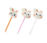 Gatuida 3pcs Cute Plush Bunny Doll Ballpoint Pens Set with Orange, Pink, and White Barrel - Rabbit Shape Writing Pens for Students and Office Stationery