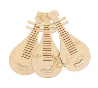Gatuida 3pcs DIY Wooden Chinese Style Lute for Educational Musical Instrument for Motor Skills Development Creative Handcraft Painting Kit Interactive Parent Activity