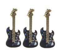 Gatuida 3pcs Electric Guitar Brooch Pins Vintage Enamel Rhinestone Musical Instrument Badges for Shirt Backpack Hat Decoration Unisex Fashion Accessories