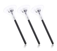 Gatuida 3pcs Fan Shaped Mascara Lash Brushes with Soft Dense Fibers Angled Eyelash Applicators for Precise Lash Grooming and Detangling Wood Handle Eye Makeup Tools