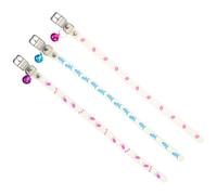 Gatuida 3Pcs Fluorescent Pet Collars with Bell Soft Breathable Puppy and Cat Neck Straps Anti-lost Glow-in-the-dark Decorative Ornaments for Night Safety Random Color