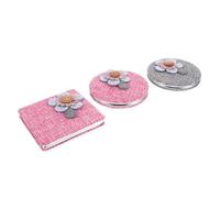 Gatuida 3pcs Foldable Double Sided Makeup Mirrors for Women Durable Metal and Cloth Desktop Vanity Portable Cosmetic Mirror with Distortion Reflection Compact and Easy to Store