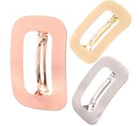 Gatuida 3pcs Geometric Hair Barrettes for Women Lightweight Hollow Design Elegant Spring Clips for Parties and Everyday Wear Gold Silver and Rose Gold Finishes