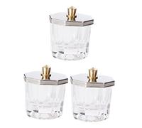 Gatuida 3pcs Glass Nail Liquid Dish Sturdy Bowls with Lid for Acrylic Nails and Personal Use