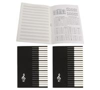 Gatuida 3pcs Guitar Piano Stave Notebook Manuscript Paper Notebook Tear-off Pages Reusable Black Music Score Practice Book for Outdoors