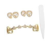 Gatuida 3pcs Halloween Heart-shaped Zirconia Tooth Grills for Men Hollow Fang Design Comfortable Secure Fit Stylish Rapper Tooth Charms for Cosplay Party Accessories