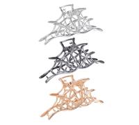 Gatuida 3pcs Halloween Large Metal Claw Clips Spider Web Design Thick Hair Clips for Women and Gothic Hairstyling Accessories for Halloween Parties and Long Hair Styling