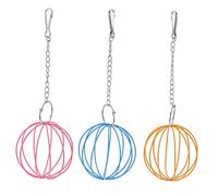 Gatuida 3pcs Hanging Grass Ball Feeder Pet Rabbit Hay Holder Feeding Ball for Small Animals Rabbit Toys Pet Accessory Random Color