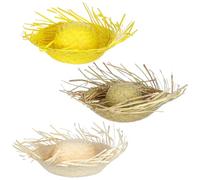 Gatuida 3pcs Hawaiian Beach Straw Hats Set for Women, Handcrafted Straw Material with Versatile Unisex Design, for Tiki Parties and Tropical Events, Authentic Summer Style and Festive