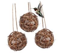 Gatuida 3pcs Hummingbird Nesting Material Set 8cm Outdoor Hanging Bird Nesting Pocket for Wild Birds Garden Patio