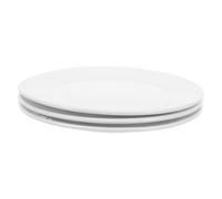 Gatuida 3pcs Inch White Porcelain Dinner Plates with Wide Rim | Ceramic Tableware, Minimalist Plain Finish, Suitable for Sauces, Snacks, Soup, Salad, Ramen, Catering and Entertaining