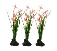 Gatuida 3pcs Japanese Style Sushi Dish Flower Ornament for Restaurant Table Decoration Artificial Cold Plate Adornments with Black Base Pink Home Dining Decor and Practical