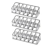 Gatuida 3Pcs Lipstick Storage Box Cosmetic Holder 12 Small Compartments Multi-Functional Easy to Hold Numerous Lipsticks and Cosmetics Modern Stylish for Bedroom Counter Decoration