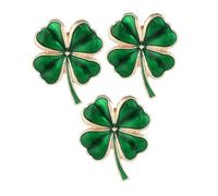 Gatuida 3pcs Lucky Lapel Pin Collection Shamrock Jewelry Emerald Leaves Irish Brooch Fashion Accessory for Women