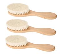 Gatuida 3pcs Massage Hair Brush Massage Tools Hairbrush Shower Brush with Handle for Barber Cleaning Supplies Scalp Care Wood Beige