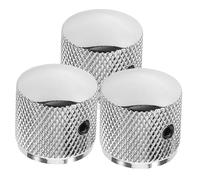 Gatuida 3pcs Metal Electric Guitar Volume Knobs with Scale Potentiometer Caps Replacement Parts for Electric Guitar and Bass with Screw Fixing Chrome Edge