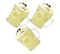 Gatuida 3pcs Miniature Dollhouse Fruit Drink Cups with Summer Patterns Safe Resin Mini Cups for Role Playing and Home Decor Lifelike Dollhouse Kitchen Accessories