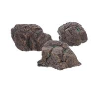 Gatuida 3pcs Miniature Rock Set Realistic Simulation Stones for Zen Garden Terrarium and Fairy Garden Accessories DIY Friendly for Miniature Landscapes and Succulents