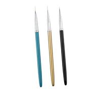 Gatuida 3Pcs Nail Art Painting Pen with Ultra Thin Tip Brushes for Fine Detail DIY Nail Tool Metal Rod Design for Precise Line and Pattern Drawing in Gold