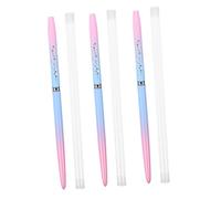 Gatuida 3pcs Nail DIY Drawing Pens for Home Salon Use Nail Art Tools Blue Pink Gradient Handle for Painting and Manicure Brush Techniques