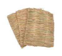 Gatuida 3pcs Natural Woven Rabbit Mat Chewing Mat for Bunnies Chinchillas Hamsters Soft for Foot Care