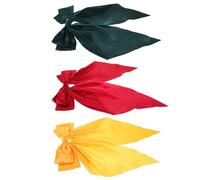 Gatuida 3pcs Oversized Satin Bow Hair Clips Large Long Tail Ribbon Barrettes for Women Soft Silky Texture Lightweight Comfortable Fit Vibrant Red Yellow Green for Formal and Casual Styles