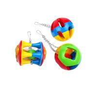 Gatuida 3pcs Parrot Ball Hollow-out Design for Small Birds Foot Grasp Training Educational Interactive Playing for Cockatiels Budgies and Parakeets Random Color