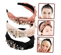 Gatuida 3pcs Pearl Headband Classic Knotted Hair Bands Cloth Hair Accessories for Women for Daily Use