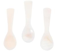 Gatuida 3pcs Pearl Shell Caviar Spoon 3 Inch White Small Caviar Spoon Wear-Resistant Comfortable Hand Feel Smooth Surface Dessert Ice Cream Serving