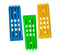 Gatuida 3pcs Pigeon Foot Ring Holder Rack Plastic Racing Band Storage Stand with Buckle for Secure Clamping Yellow Green Foot Rings Organizer for Racing Pigeon Accessories