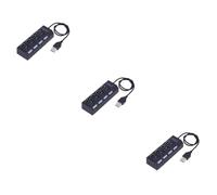 Gatuida 3pcs Portable Usb Hub Ports Usb High Data Expansion Splitter for Laptop Pc and Accessories Compact Indicator for Power Status