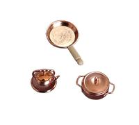 Gatuida 3pcs Scale Miniature Kitchenware Set Mini Soup Pot Pan Kettle for Dollhouse Decoration Mini House Ornament Accessories for Photography and Pretend Play