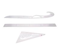 Gatuida 3pcs Sewing Ruler Set Including Straightedge, Curved French Curve and Triangular Ruler, Plastic Tailor Measuring Tools for Dressmaking and Garment Pattern Making, Suitable for Home
