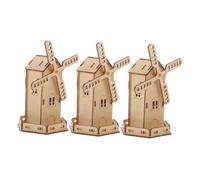 Gatuida 3pcs Solar Powered Windmill Kit for Wooden House DIY Stem Science Craft Educational with Complete Components and Instructions for Classroom and Home Projects