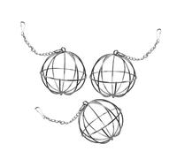 Gatuida 3PCS Stainless Steel Rabbit Hay Feeder Ball Hanging Hay Dispenser for Chinchillas and Bunnies Durable for Pet Cages Easy to Clean and Install