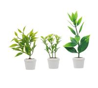 Gatuida 3pcs Tiny Plants: Miniature Bonsai Plant Pot For Dollhouse - Micro Landscape Fairy Garden Ornaments For Celebrations And Seasonal Displays