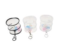 Gatuida 3pcs Transparent PVC Action Figure Display Bags with Keychain and Decorative Balls Hanging Storage Organizer for Dolls and Protective Clear Cases in Black White and Clear Colors