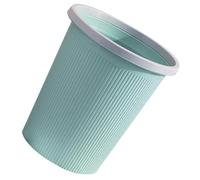 Gatuida 3Pcs Trash Can with Pressure Ring Vertical Stripe Wastebasket Organizer for Home Kitchen Bathroom PP Material Anti-impact Rubbish Bin in Blue Small Medium Large Random Color
