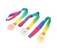 Gatuida 3Pcs Trophy Pattern Medal Gold Silver Bronze Awards for Sports Day Competitions Lightweight Hanging Medals for Winners Reward for Achievements