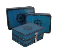 Gatuida 3Pcs Vintage Tinplate Storage Box with Lock Sealed Lid Compact Jewelry Organizer Trinket Holder Desktop Keepsake Case with Smooth Edges for Home Decor and Small Item Storage