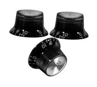 Gatuida 3pcs Volume Knob Caps for Electric Guitar Abs Material Black Replacement Guitar Knobs for Volume and Tone Control Compatible with Popular Guitar Models