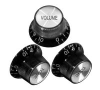 Gatuida 3pcs Volume Knob Caps for Electric Guitar in Black Abs Material Fits Popular Guitar Models for Volume and Tone Controls
