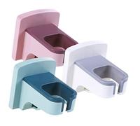 Gatuida 3pcs Wall Mounted Hair Dryer Rack with Plug Storage Hook Punch Hair Dryer Holder for Bathroom Bedroom Barbershop