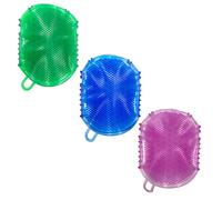 Gatuida 3pcs Waterproof Bath Massage Brushes with Flexible Glue Material, Comfortable Double-Sided Body Scrubbers for Shower and Exfoliating Massage at Home Random Color